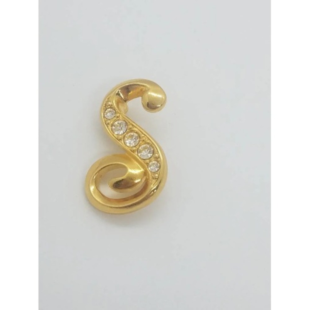 Vintage Avon S initial brooch monogram‎